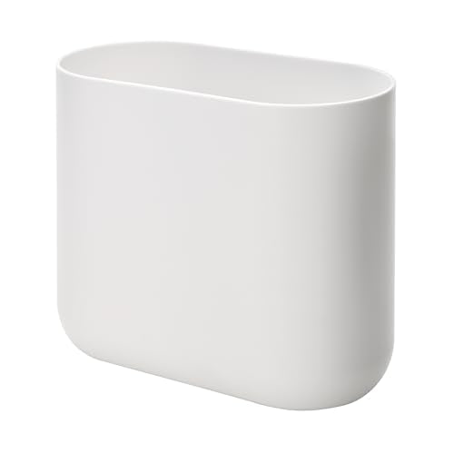 iDesign Small Slim Plastic Bathroom Trash Can, Garbage Can Set