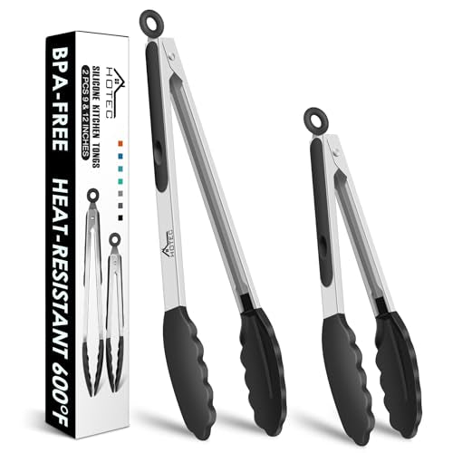Classic HOTEC upgraded Stainless Steel Locking Kitchen Tongs with