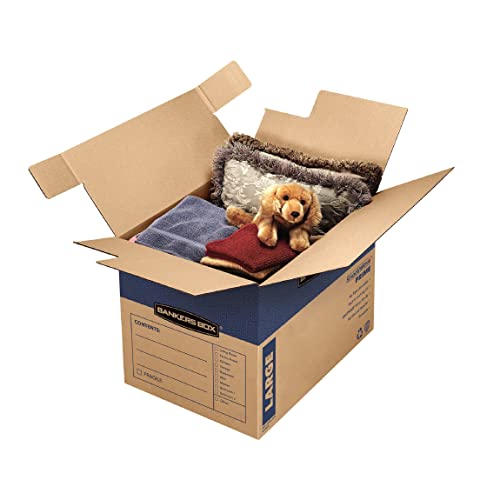 Classic Bankers Box Large Prime Moving Box 6 Pack, Reinforced Essentials