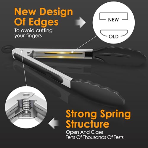 Classic HOTEC upgraded Stainless Steel Locking Kitchen Tongs with